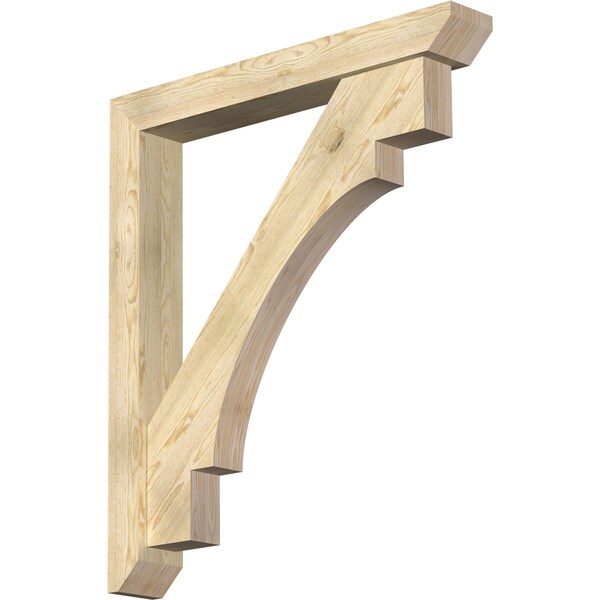 Ekena Millwork Merced Slat Rough Sawn Bracket w/ Offset Brace, Douglas Fir, 6"W x 42"D x 48"H BKT0604X42X48MRC06RDF - main